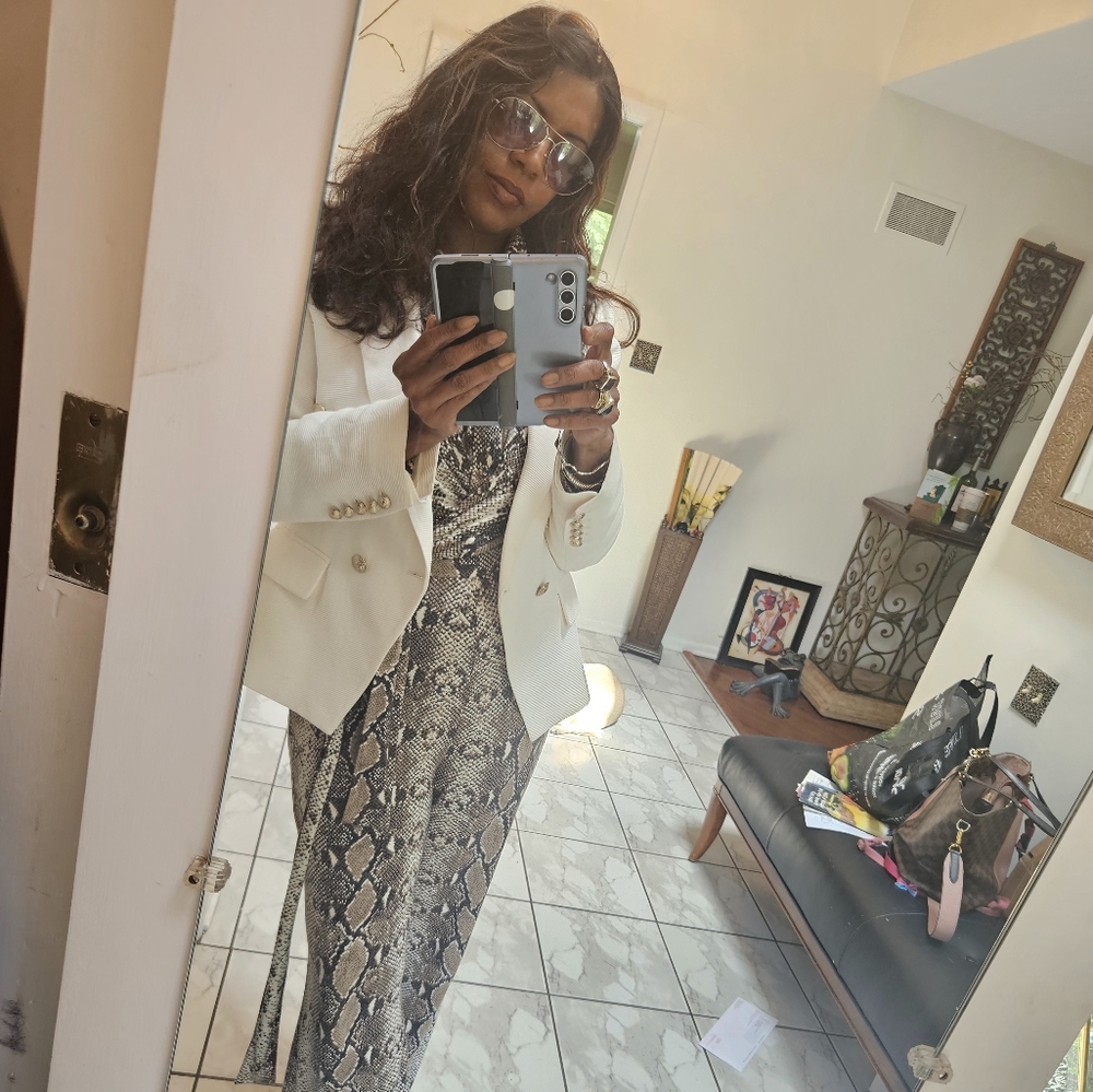 SOLD Diane von Furstenberg Michelle Wrap Python BrownJumpsuit  - 70s